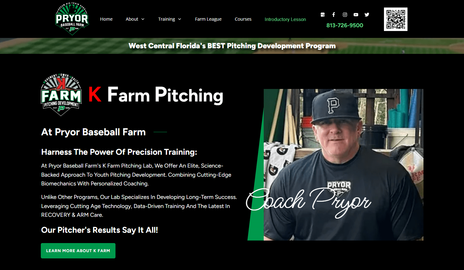 Pryor Baseball Farm - K Farm Pitching Lab